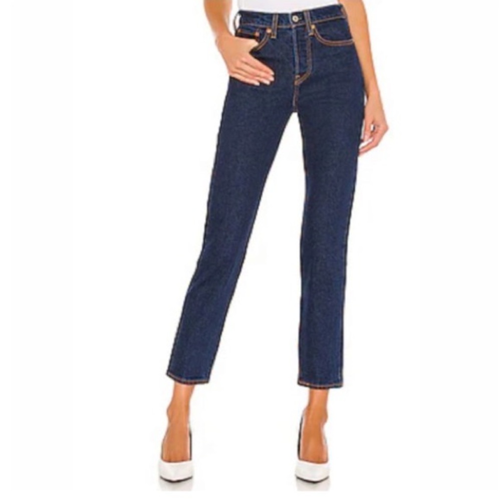 LEVI’S Wedgie Icon Fit In Life’s Work Dark Indigo Denim High Rise Butt Lifting